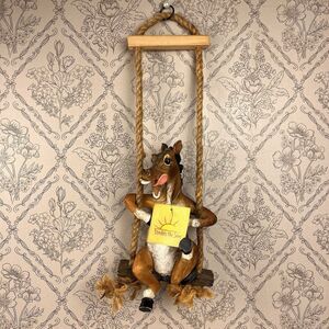 Vintage 80’s Anthropomorphic Hanging Horse Home Decor Comical Wacky Maximalist